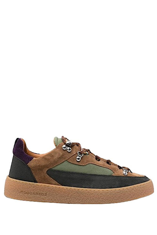 Dsquared2 - Sneakersnabuk+Crosta+Tessuto Tecnico - Marrone / Verde