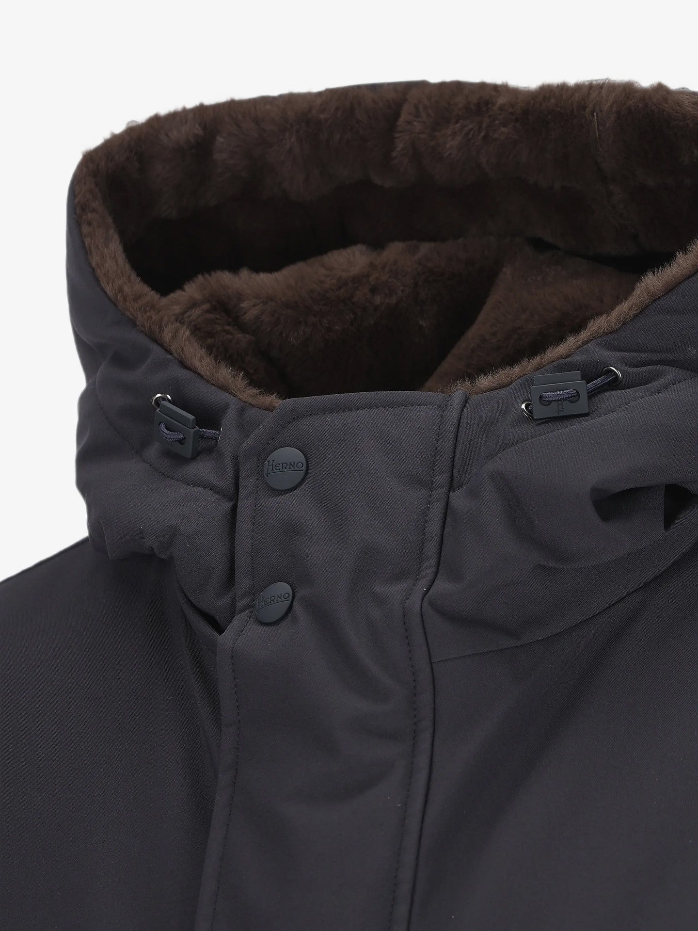Cappotto monopetto con cappuccio - BLU