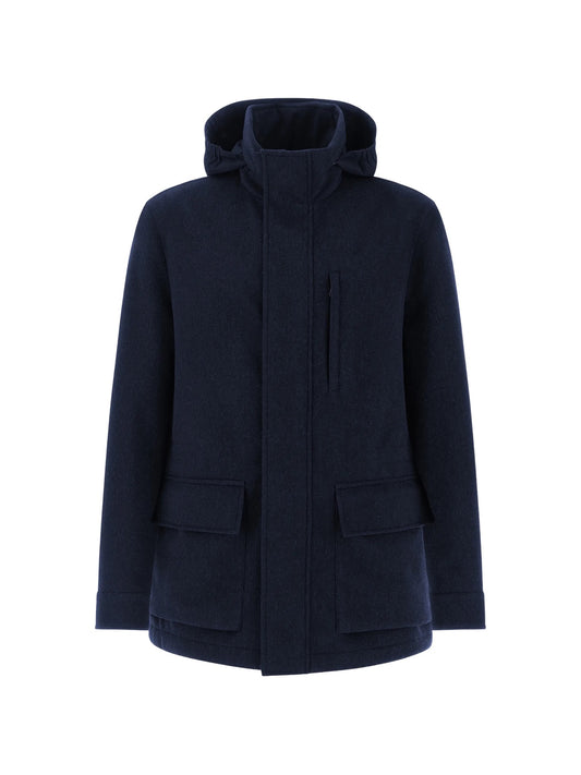 Car Coat In Cashmere - Blu
