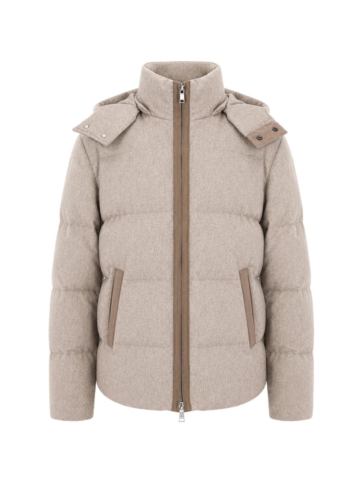 Giacca In Cashmere Con Cappuccio - Beige