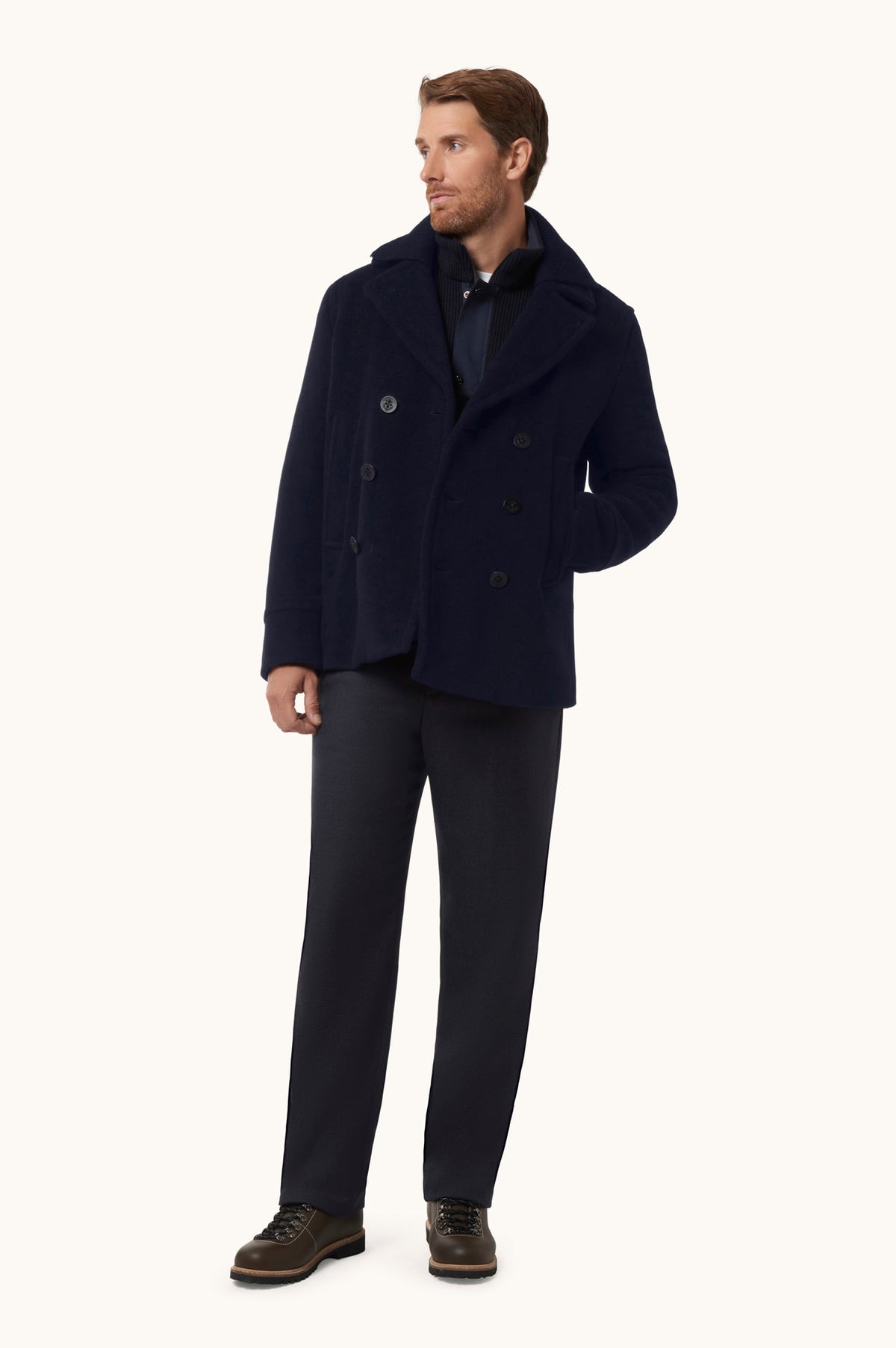 True Peacoat in lana e cashmere - BLU