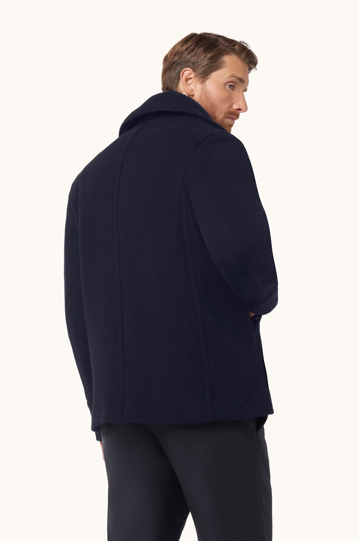 True Peacoat in lana e cashmere - BLU