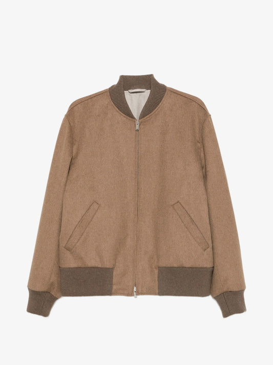 Giubbino Bomber Cammello In Lana
