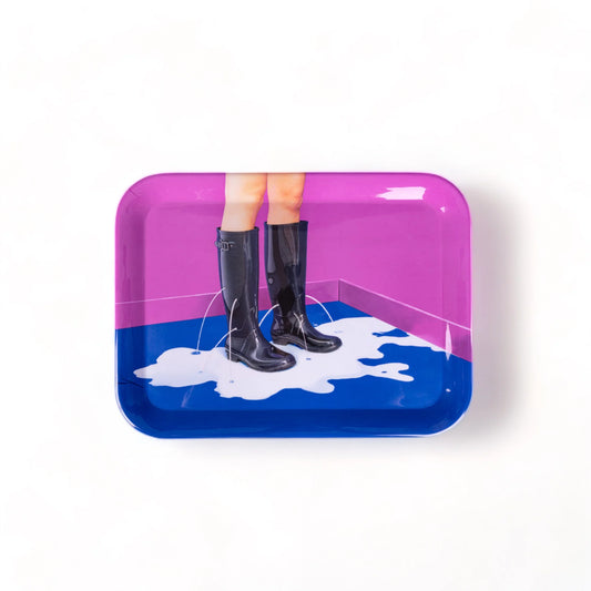 Seletti - Vassoio In Melamina "Toiletpaper" Cm.32x43,5 - Milky Boots - Multicolor