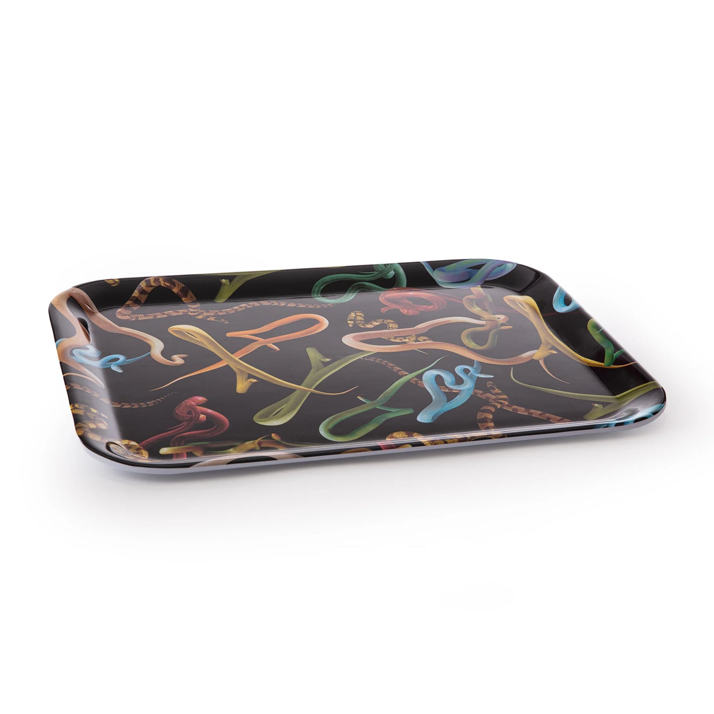 Seletti - Vassoio In Melamina "Toiletpaper" Cm.32x43,5 - Snakes - Multicolor