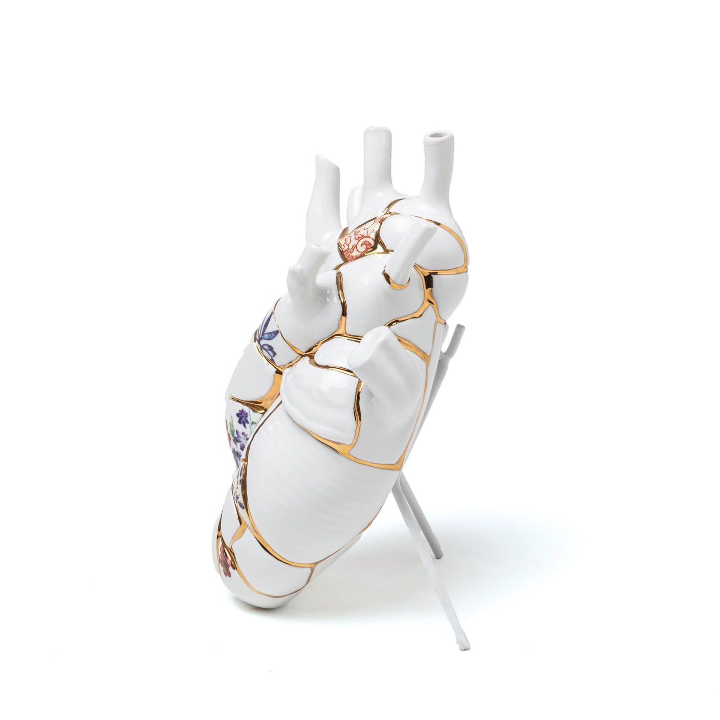 Seletti - Vaso In Porcellana "Love In Bloom - Kintsugi" Cm.16,5x9 H.25 - Bianco