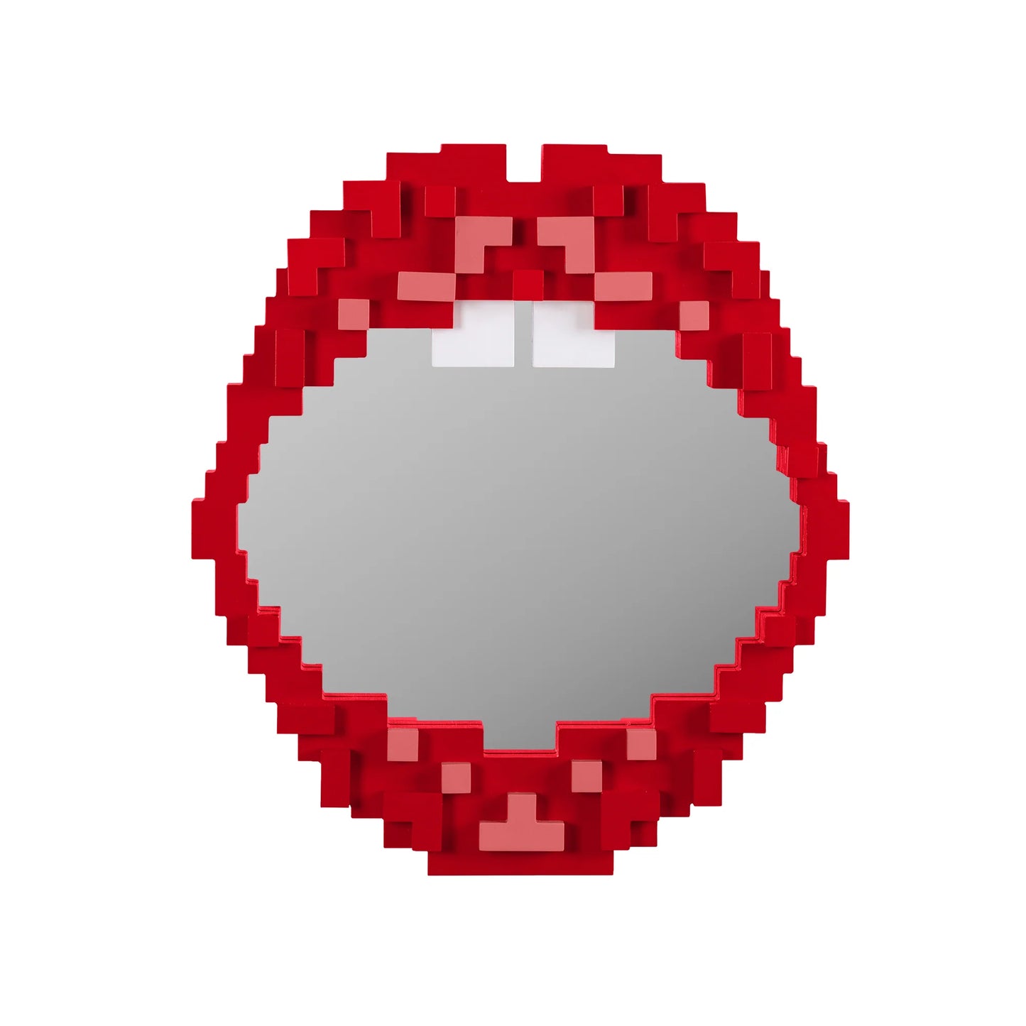 Seletti - Specchio "Pixel Mirror" Con Cornice In Mdf Cm 46,5 X 3,6 H. 50,5 - Mouth - Rosso