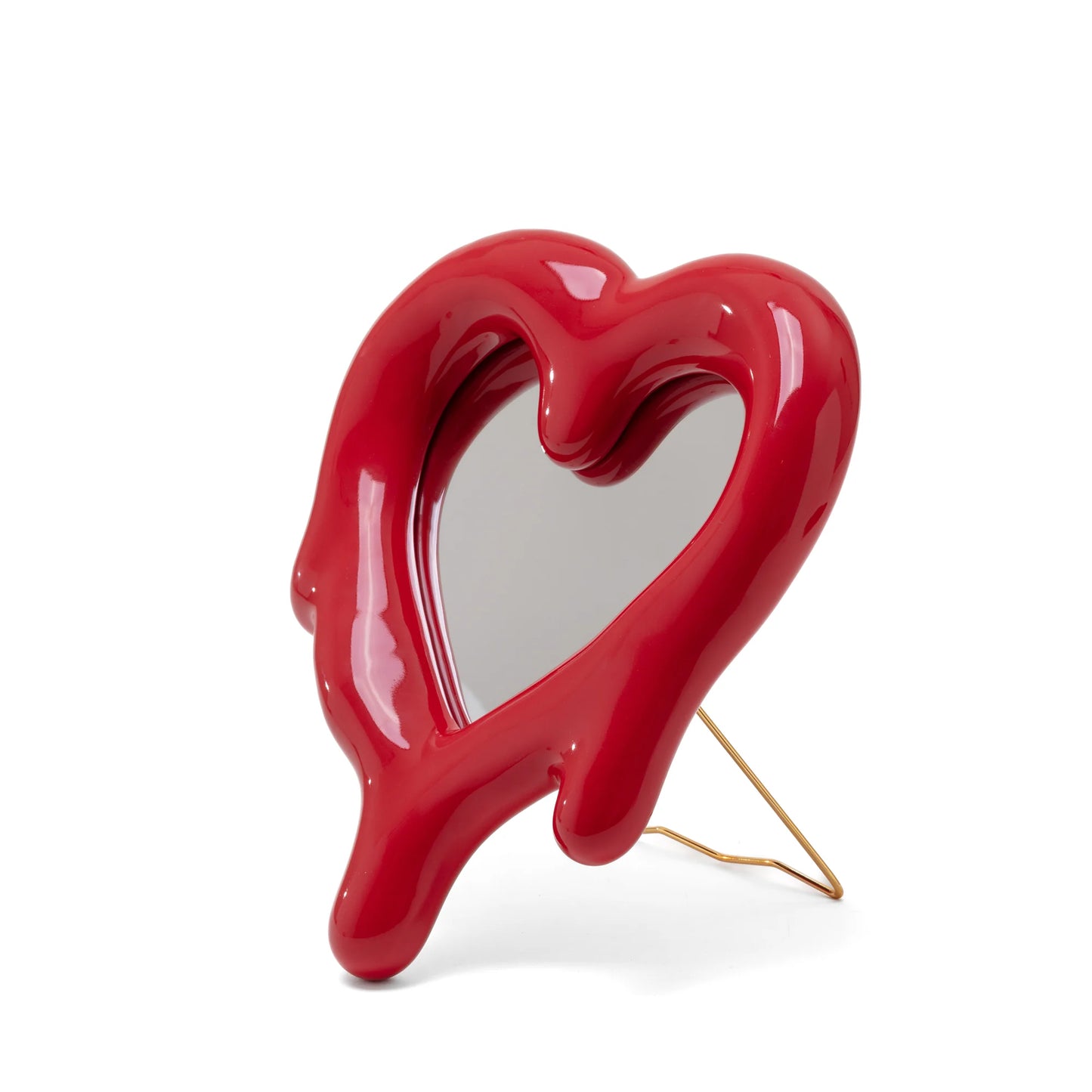 Seletti - Cornice In Porcellana E Vetro "Melted Heart- Red"Cm.30h.35 - Rosso