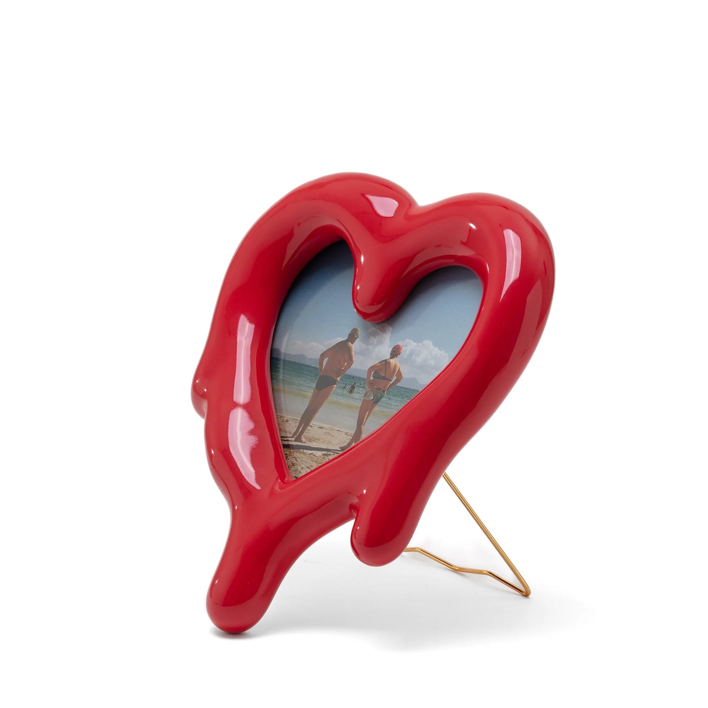 Seletti - Cornice In Porcellana E Vetro "Melted Heart- Red"Cm.30h.35 - Rosso