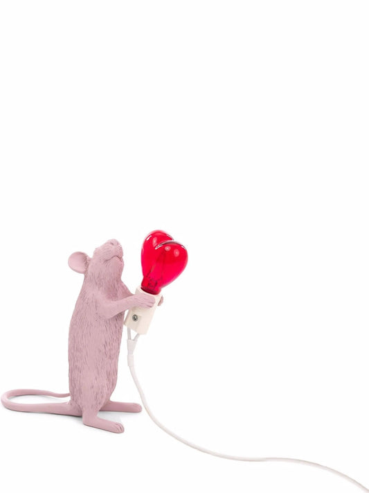 Seletti - Lampada Resina"Mouse Lamp-Step"Cm.6x13,3 H. 14,5-San Valentino Usb - Rosa
